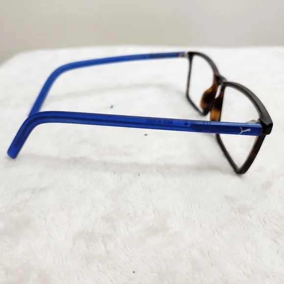Puma Brown and Blue Men's Prescription Eyeglass Frames with Carrying Cases - Picture 10 of 16